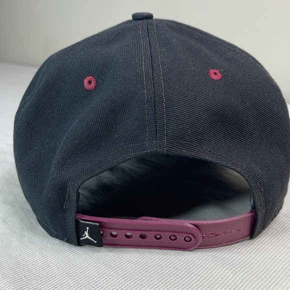 Jordan Nike Jumpman Bordeaux Print Bill Snap Back Hat Black Multicolor Brim O/S - Picture 3 of 10